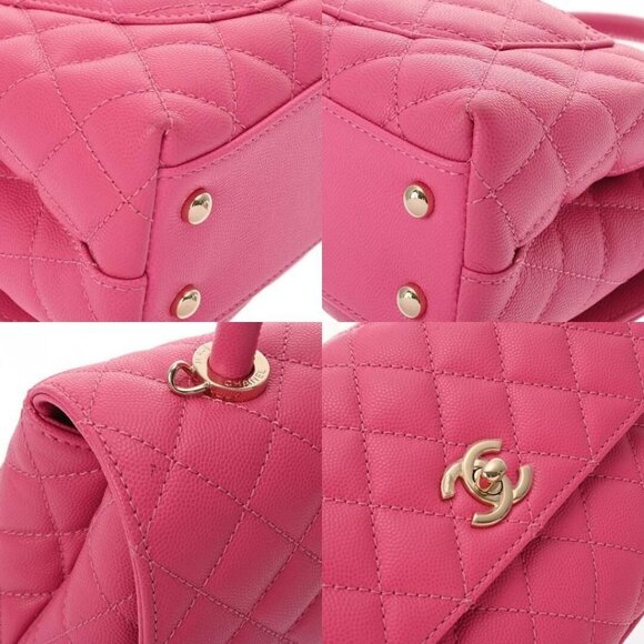 Authentic CHANEL Lambskin Quilted XS Mini Top Handle Rectangular Flap Bag Pink - Picture 3 of 11